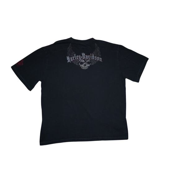 Harley-Davidson Black Skull Wings Tee – Men’s Size L/XL – Embroidered  – Vibe - Picture 4 of 5